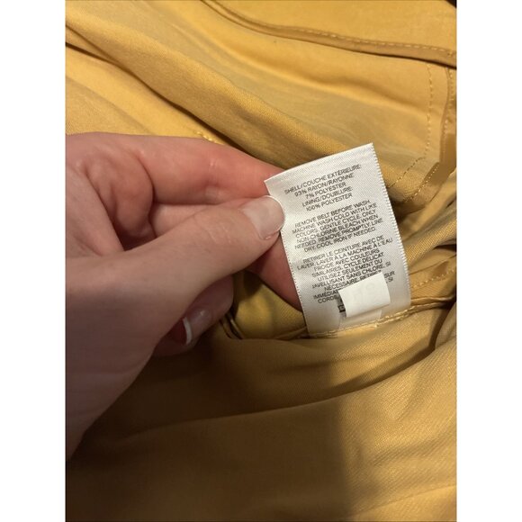 express New women's Solid mustard yellow Rayon trench coat Jacket Xs $128 - Picture 5 of 5